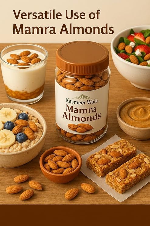 Kasmeer Wala Mamra Almonds | Natural Mamra Badam | Rich in Protein & Fiber | Ideal for Soaking, Snacking & Gifting