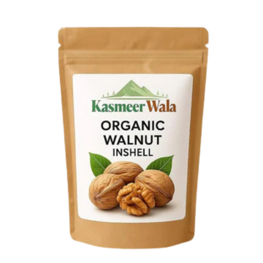 Kasmeer Wala Organic Walnuts In-Shell  | Himalayan Akhrot | Thin-Shell, Easy to Crack | Omega-3 Rich Dry Fruit | 100% Natural & Unpolished