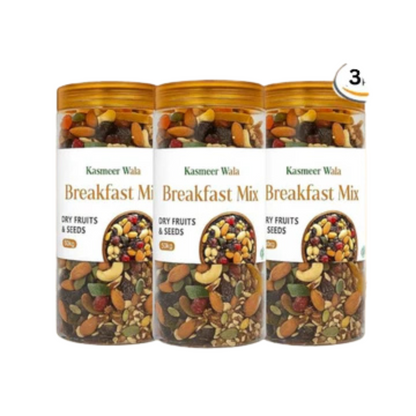 Kasmeer Wala Protein Breakfast Mix – Nuts, Seeds & Berries Blend | High Protein & Fiber | Superfood Trail Mix | No Sugar | Keto Friendly | Pack of 3 (500g × 3 = 1.5 kg)