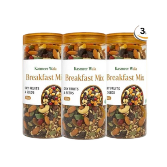 Kasmeer Wala Protein Breakfast Mix – Nuts, Seeds & Berries Blend | High Protein & Fiber | Superfood Trail Mix | No Sugar | Keto Friendly | Pack of 3 (500g × 3 = 1.5 kg)