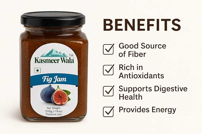 KASMEER WALA Fig Jam | 100% Natural & sweet | Rich in Fiber & Antioxidants | Healthy Fruit Spread
