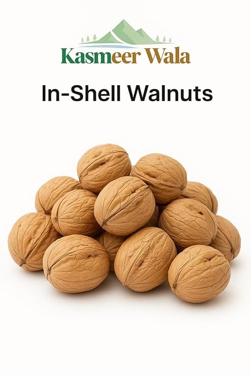 Kasmeer Wala Organic Walnuts In-Shell  | Himalayan Akhrot | Thin-Shell, Easy to Crack | Omega-3 Rich Dry Fruit | 100% Natural & Unpolished