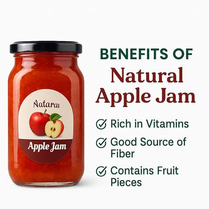 Kasmeer Wala Natural Apple Jam | No Added Colors or Preservatives | Made with Real Kashmiri Apples | Healthy Vegan Fruit Spread for Kids & Adults | High Fruit Content