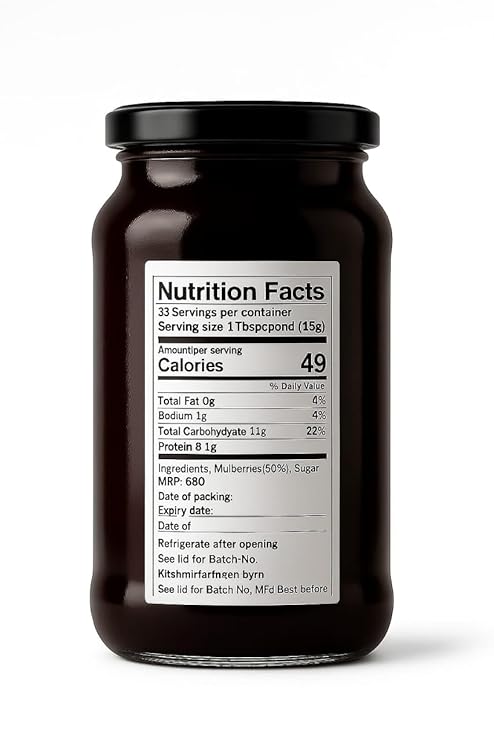 Kasmeer Wala Mulberry Jam  | Pure Mulberry Fruit Preserve from Kashmir | No Artificial Flavours | Delicious & Healthy Spread