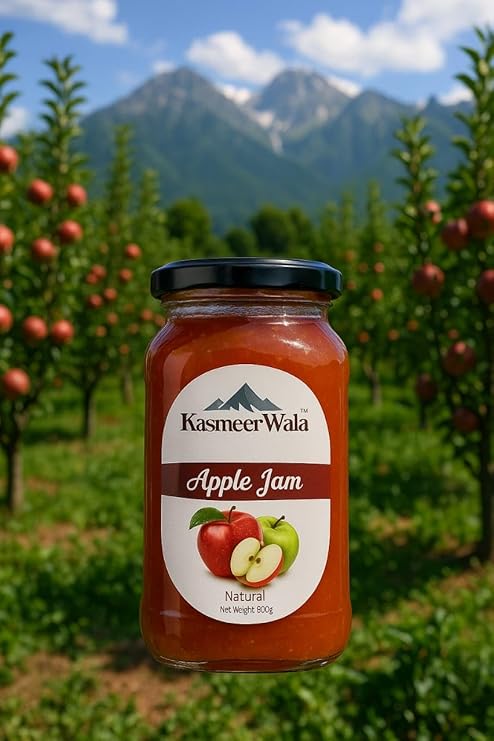 Kasmeer Wala Natural Apple Jam | No Added Colors or Preservatives | Made with Real Kashmiri Apples | Healthy Vegan Fruit Spread for Kids & Adults | High Fruit Content