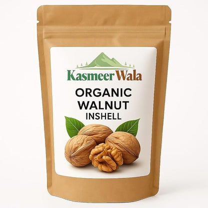 Kasmeer Wala Organic Walnuts In-Shell  | Himalayan Akhrot | Thin-Shell, Easy to Crack | Omega-3 Rich Dry Fruit | 100% Natural & Unpolished