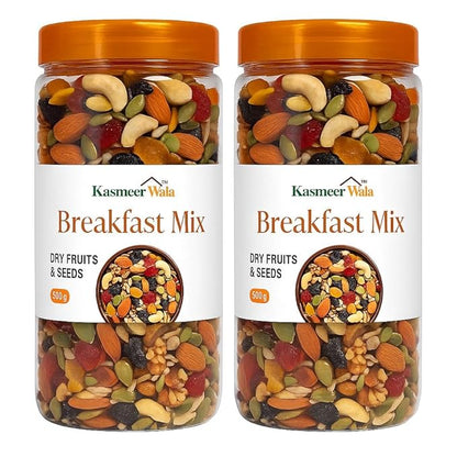 Kasmeer Wala Protein Breakfast Mix – Nuts, Seeds & Berries Blend | High Protein & Fiber | Superfood Trail Mix | No Sugar | Keto Friendly | Pack of 3 (500g × 3 = 1.5 kg)