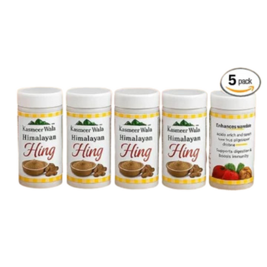 Kasmeer Wala Himalayan Hing | Pure Organic Asafoetida | Strong Aroma & Taste | Natural & Chemical-Free |10g Pack of 5