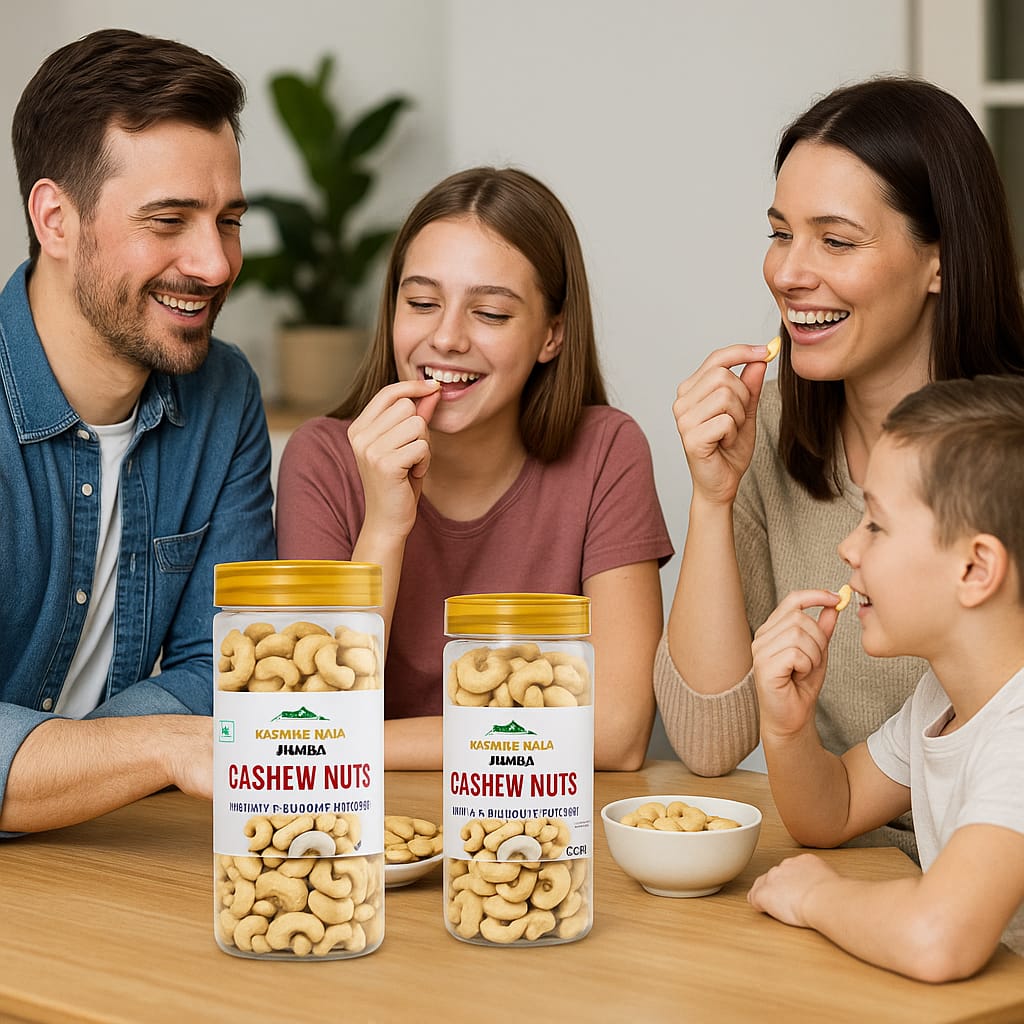 Kasmeer Wala Jumbo Cashew Nuts 500g | Premium Whole Cashews | Healthy Crunchy Natural Dry Fruits | Rich in Protein & Energy Snacks